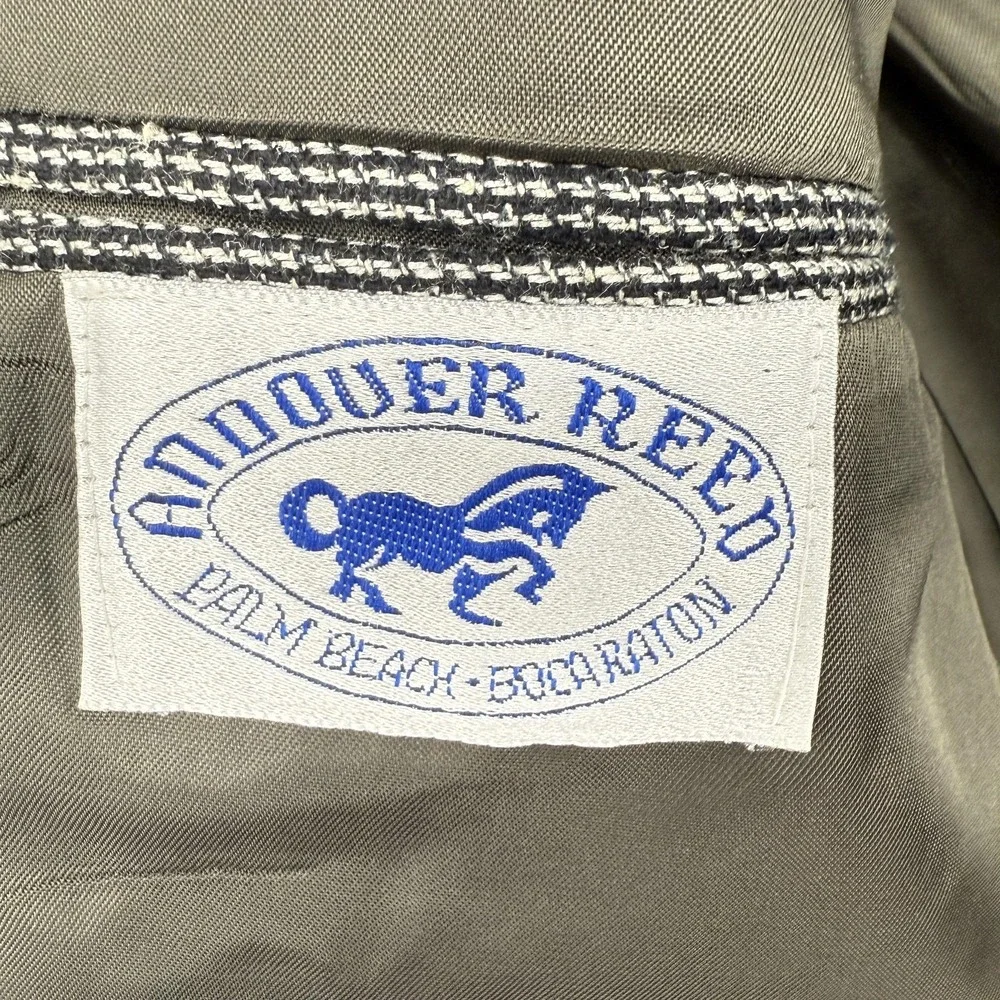 Andover Reed Mens Wool Blend Blazer Size 43R Gray Houndstooth‎ Sport Coat USA